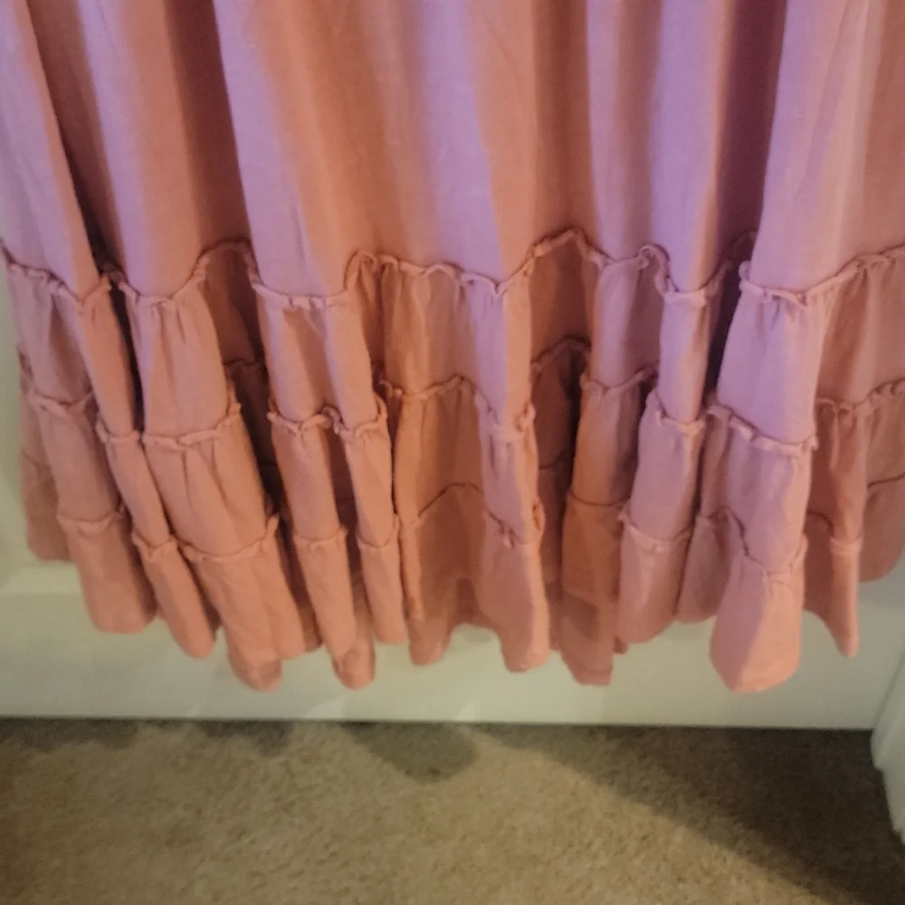 Lucky Brand Apricot Boho knit maxi dress size XL - Picture 2 of 12